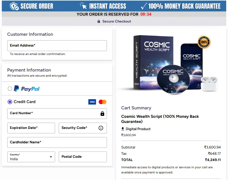Cosmic Wealth Script  buying guide